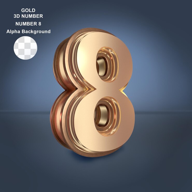 PSD gold 3d number