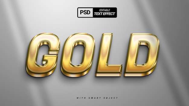 Gold 3d realistic luxury elegant text effect editable template design