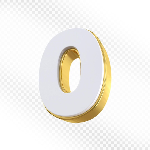 gold 3d render of the number 0