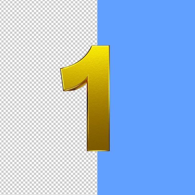 gold 3d render number 1
