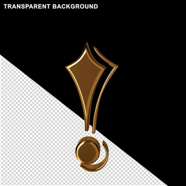 PSD gold 3d symbol front view.