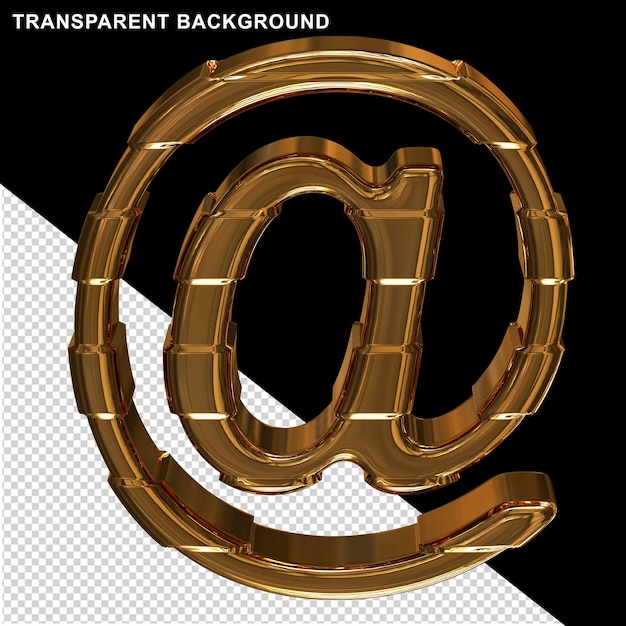 gold 3d symbol with horizontal straps 2xa