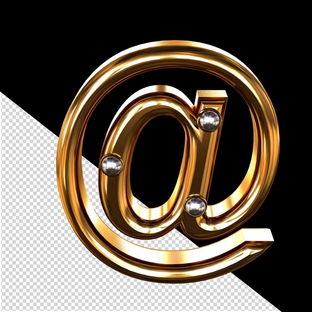 Gold 3d symbol with metal rivets