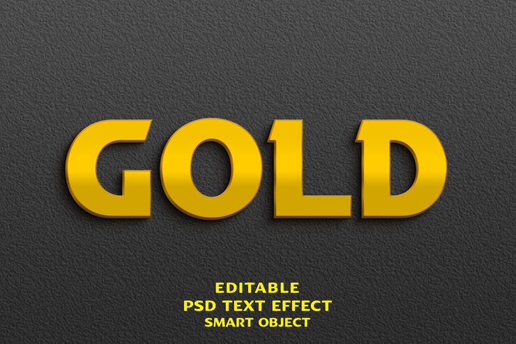 Gold 3d text effect design