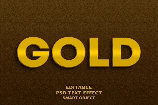 Gold 3d text effect design