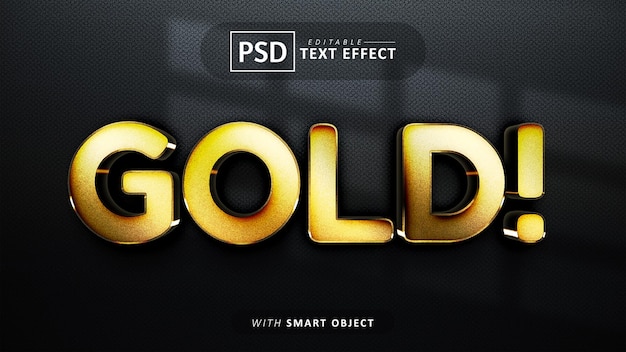 Gold 3d text effect editable