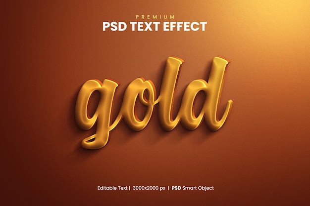 เทมเพลตเอฟเฟกต์ข้อความ 3 มิติสีทอง