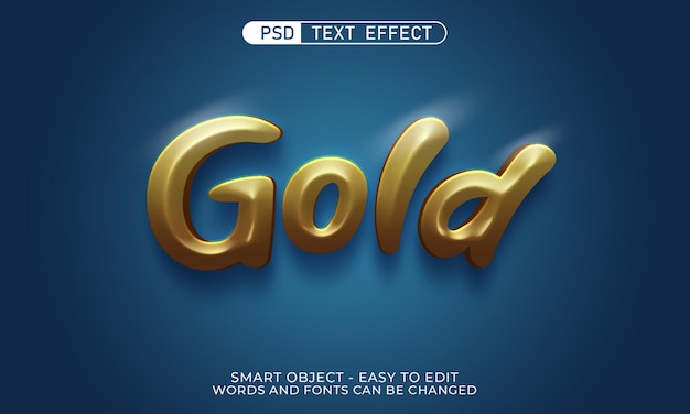 Gold 3d text effect template