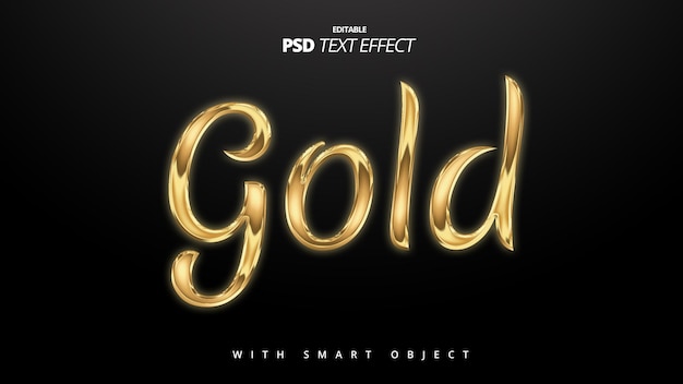 A gold 3d text effect with a black background