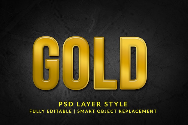 PSD gold 3d text effect