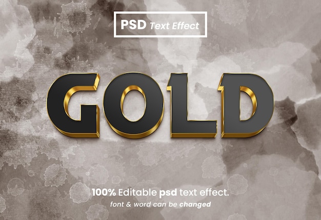 Gold 3d text effect