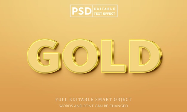 PSD effetto stile testo 3d oro psd con sfondo premium