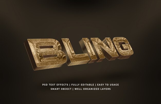 PSD gold 3d text style effect