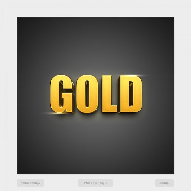 Gold 3d text style effect