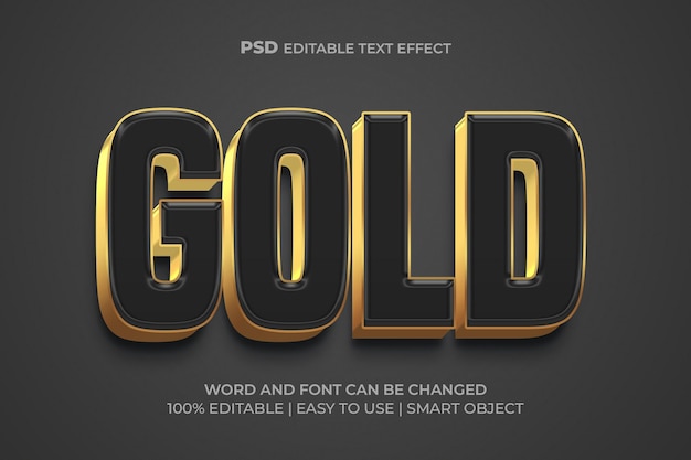 Gold 3d text style effect