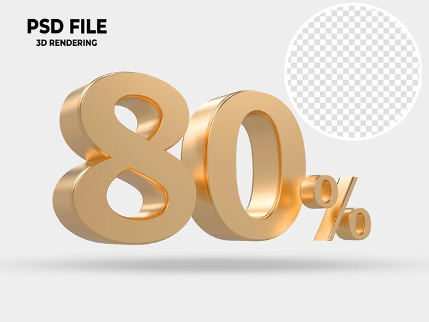 골드 80% 럭셔리 3D 스타일 렌더