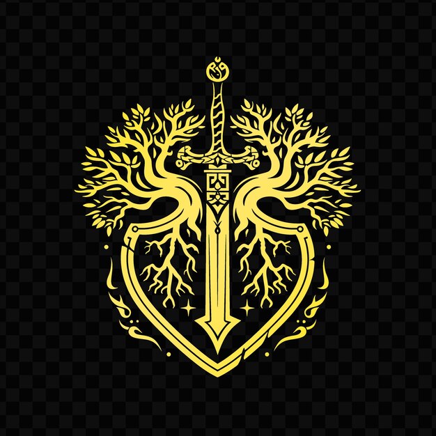 PSD gold anchor with the crown on a black background