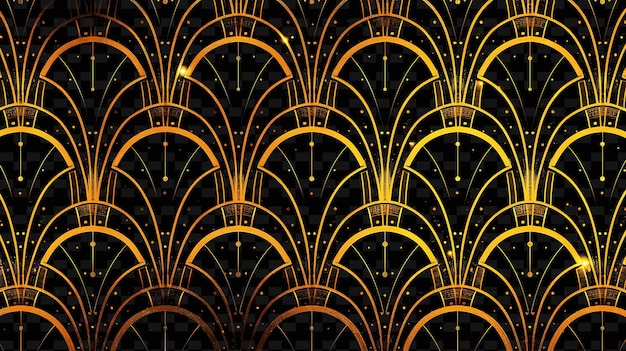 gold and gold pattern with a gold flower on a black background