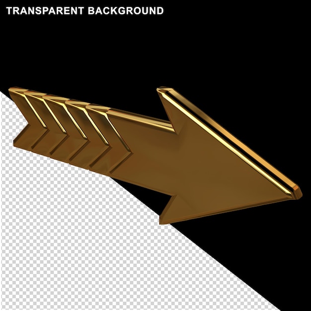 PSD gold arrow 3d