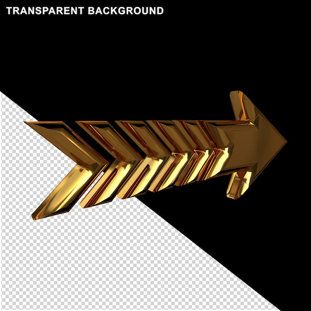 PSD gold arrow 3d