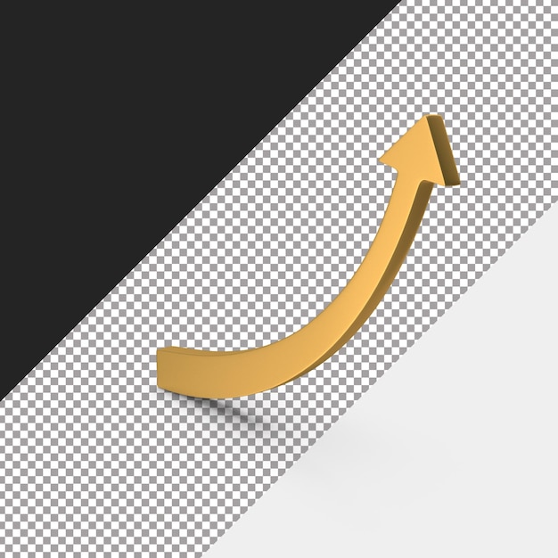 A gold arrow Pointing above side