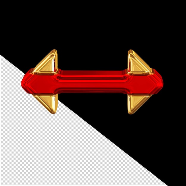 PSD freccia d'oro con sottili cinturini orizzontali rossi