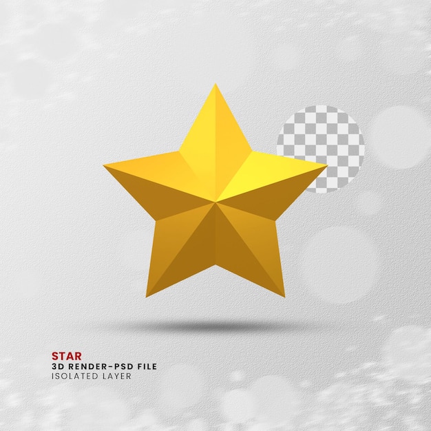 Gold award star icon 3d rendering Medal reward icon realistic champion winner award metal medal