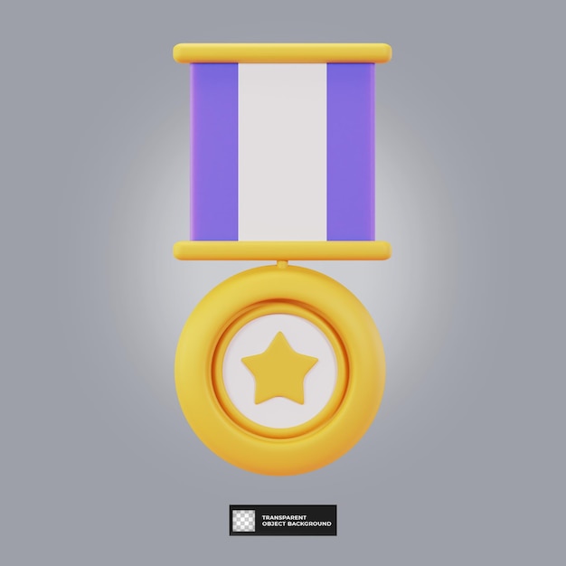 PSD gold badge icon isolated 3d render illustration