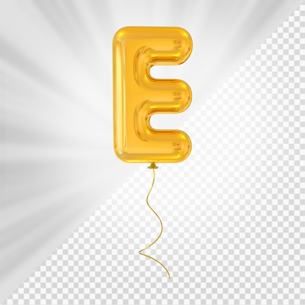 Gold balloon letter e