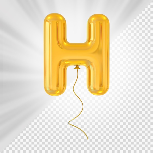 Gold balloon letter h