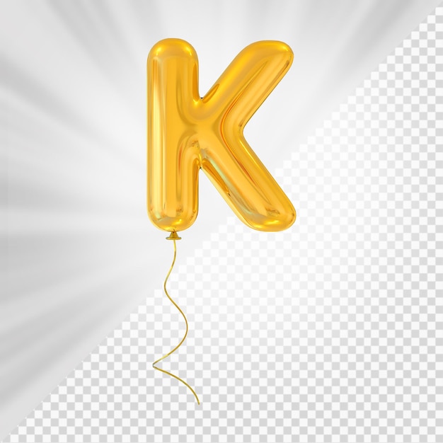 Gold balloon letter k