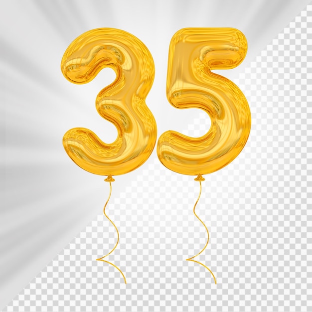 PSD gold balloon number 35