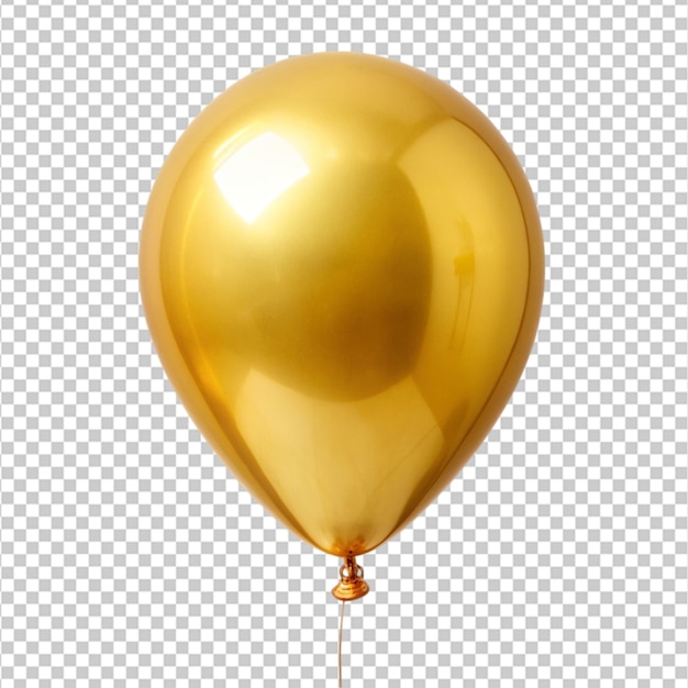 Gold balloon on transparent