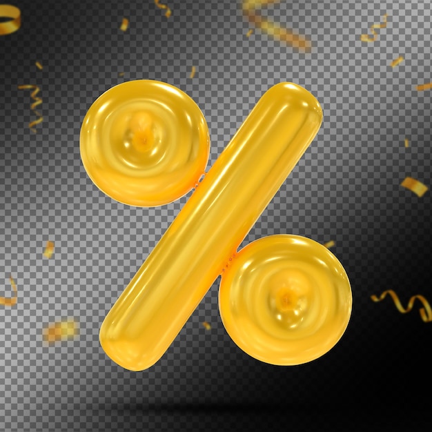 Gold balloons symbol percentage