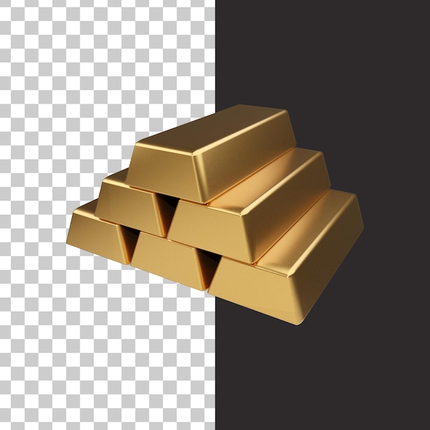 PSD gold bar in 3d rendering