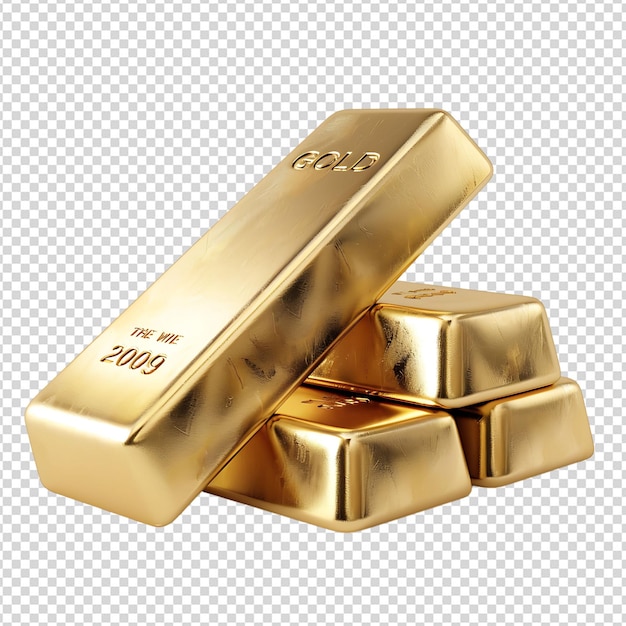 PSD gold bar on isolated background