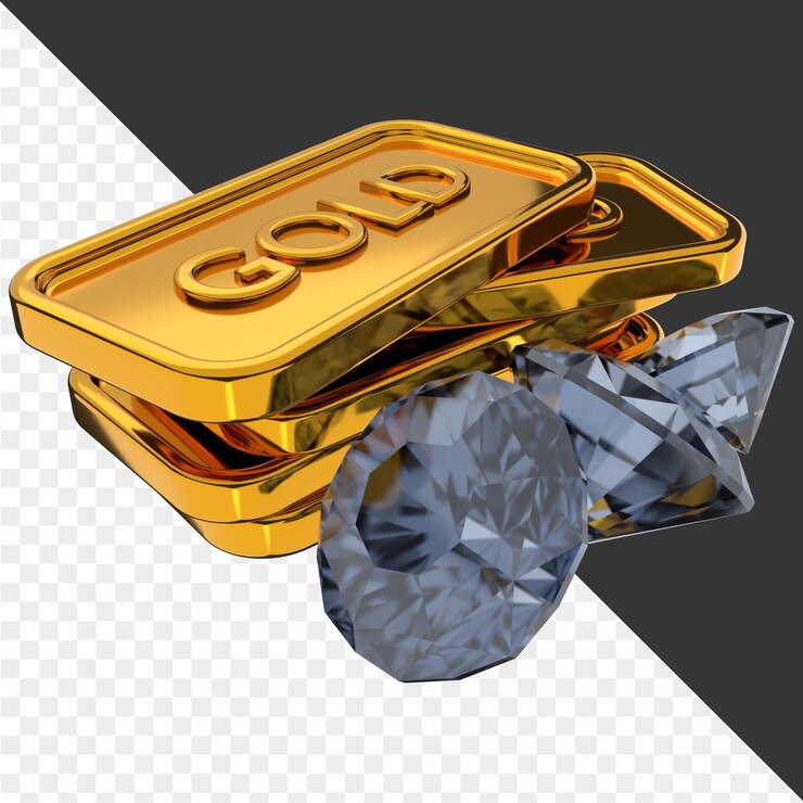 PSD 黃金盒子上有黃金字母的黃金金條