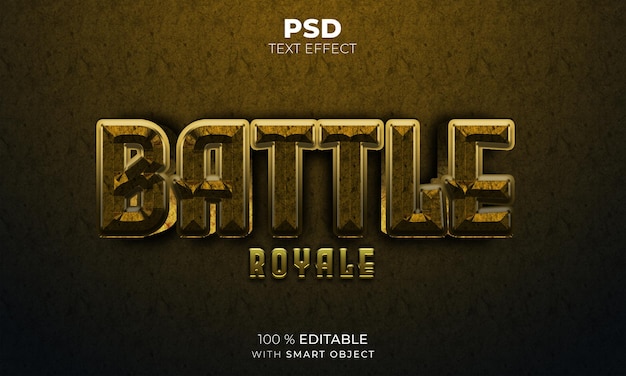 Gold Battle Royale 3D bewerkbaar teksteffect