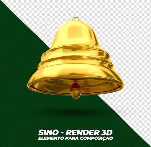 A gold bell render 3d