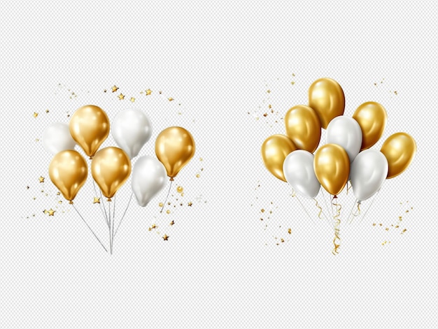 PSD gold birthday balloons