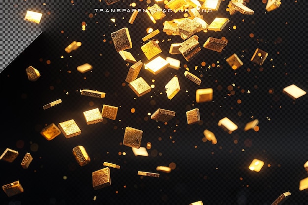 PSD gold biscuits falling explosion