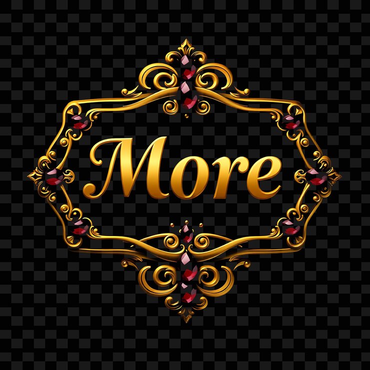 PSD a gold and black background with a gold frame with a pattern of the word more