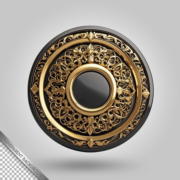 PSD a gold and black circle with a black diamond on it