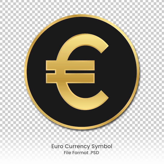 PSD simbolo dell'euro oro e nero con un cerchio d'oro