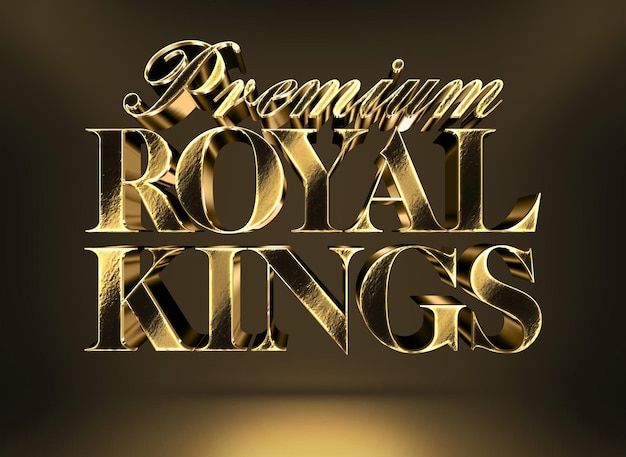 PSD a gold and black sign that says royal kings