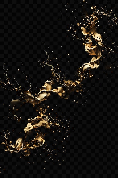 PSD gold and black swirls on a black background with gold and black