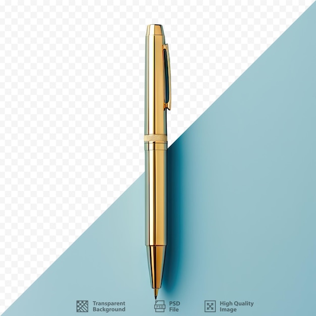 PSD gold and blue pen standing alone