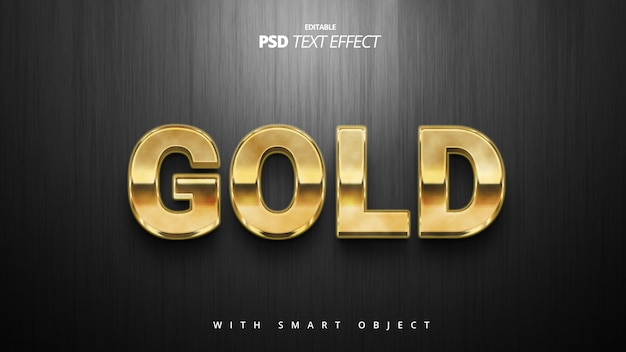 Gold bold 3d realistic text effect editable template design