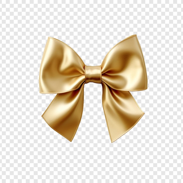 PSD gold bow ribbon isolated on transparent background