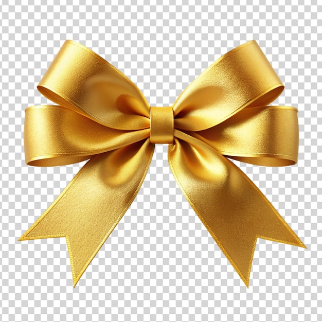 A gold bow on transparent background